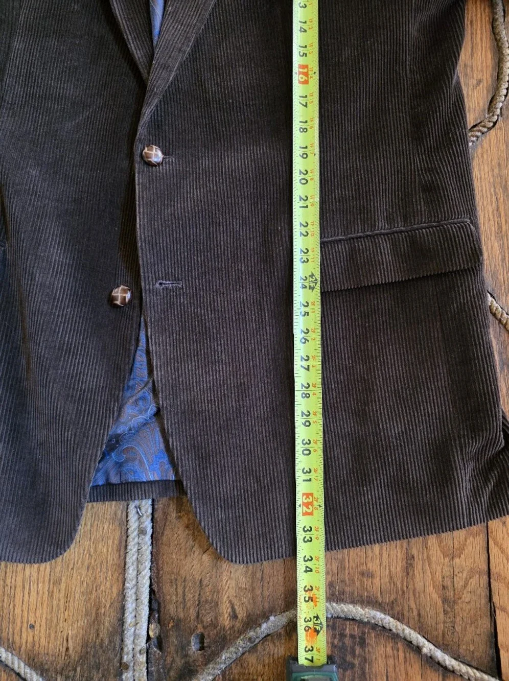 Ralph Lauren Men's Brown Corduroy Blazer - Classic Two-Button Sport Coat 44L